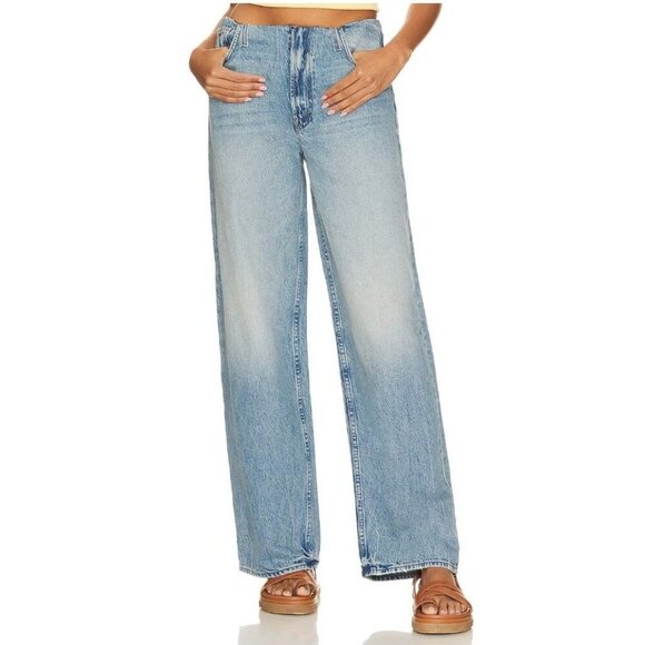 NWT MOTHER The Tucked Under Spinner High-Rise Wide-Leg Jeans Size 28 in Oh Snap - Picture 1 of 10